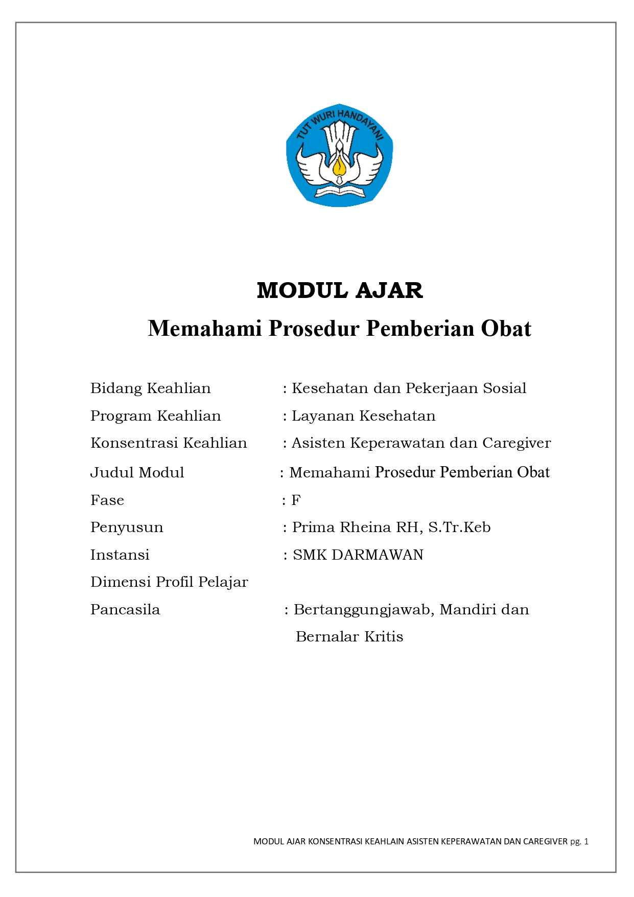 Memahami Prosedur Pemberian Obat - Download Modul Ajar Asisten ...